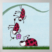 Cute Ladybug die zijn liefdesschilderingen uitstra Poster (Voorkant)
