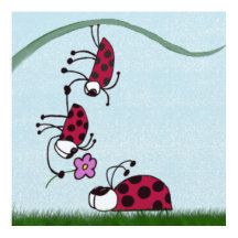 Cute Ladybug die zijn liefdesschilderingen uitstra