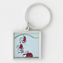 Cute Ladybug die zijn liefdesschilderingen uitstra Sleutelhanger
