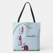 Cute Ladybug die zijn liefdesschilderingen uitstra Tote Bag (Voorkant)