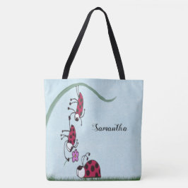 Cute Ladybug die zijn liefdesschilderingen uitstra Tote Bag