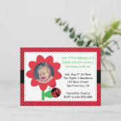 Cute Ladybug draait om 3, 3 jaar, polka dots Kaart (Staand voorkant)