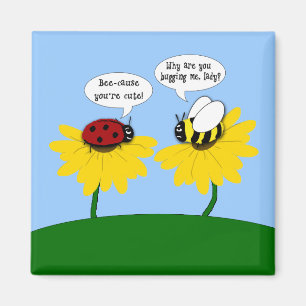 Cute Ladybug en Bumble Bee Magnet