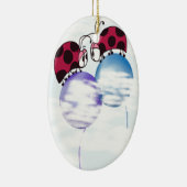 Cute Ladybug en Colorful Balloons Cartoon Keramisch Ornament (Rechts)