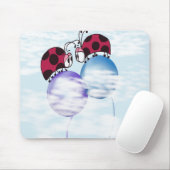 Cute Ladybug en Colorful Balloons Cartoon Muismat (Met muis)