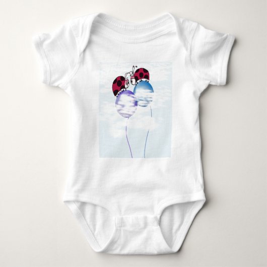 Cute Ladybug en Colorful Balloons Cartoon Romper (Voorkant)