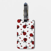 Cute Ladybug en Hearts Pattern Bagagelabel (Achterkant verticaal)