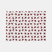 Cute Ladybug en Hearts Pattern Fleece Deken (Voorkant (Horizontaal))