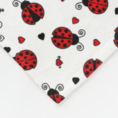 Cute Ladybug en Hearts Pattern Fleece Deken (Hoek)