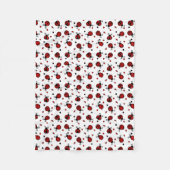 Cute Ladybug en Hearts Pattern Fleece Deken (Voorkant)
