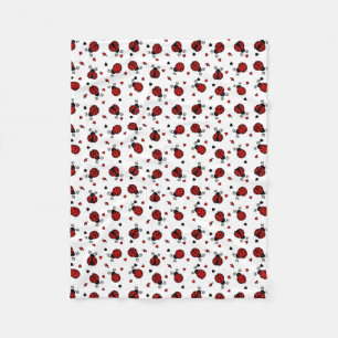 Cute Ladybug en Hearts Pattern Fleece Deken