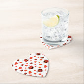 Cute Ladybug en Hearts Pattern Kartonnen Onderzetters (Insitu)