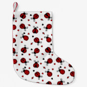 Cute Ladybug en Hearts Pattern Kleine Kerstsok (Voorkant)