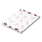 Cute Ladybug en Hearts Pattern Notitieblok (Linkerzijde)