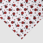 Cute Ladybug en Hearts Pattern Tissuepapier (Detail)