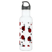 Cute Ladybug en Hearts Pattern Waterfles (Achterkant)