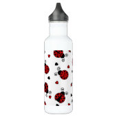 Cute Ladybug en Hearts Pattern Waterfles (Links)