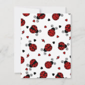 Cute Ladybug en Hearts Red Print Party Invitation Kaart (Achterkant)