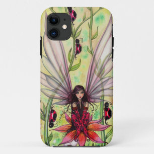 Cute Ladybug Fairy Fantasy Illustration iPhone 11 Hoesje