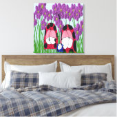 Cute Ladybug Family Illustration Canvas Afdruk (Insitu (Slaapkamer))