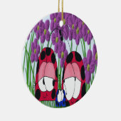 Cute Ladybug Family Illustration Keramisch Ornament (Rechts)