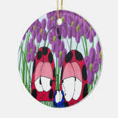 Cute Ladybug Family Illustration Keramisch Ornament (Links)