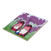 Cute Ladybug Family Illustration Tegeltje (Zijkant)