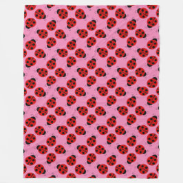 Cute Ladybug Fleece Blanket Deken