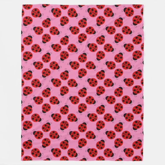 Cute Ladybug Fleece Blanket Deken (Voorkant)
