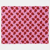 Cute Ladybug Fleece Blanket Deken (Voorkant (Horizontaal))