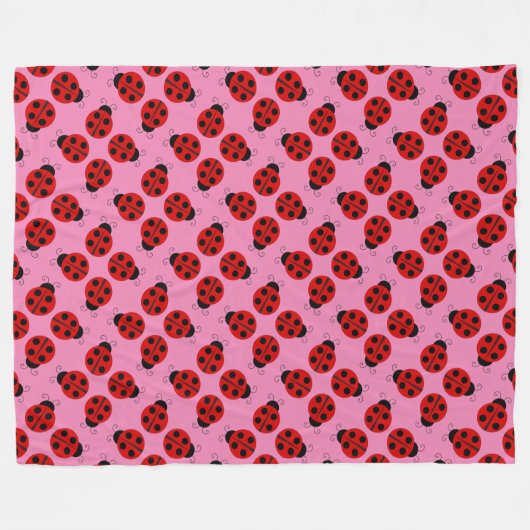 Cute Ladybug Fleece Blanket Deken (Voorkant (Horizontaal))