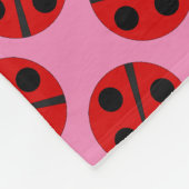 Cute Ladybug Fleece Blanket Deken (Hoek)