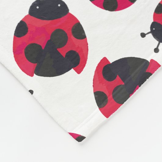 Cute Ladybug Fleece Deken (Hoek)