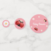 Cute Ladybug Flowers Baby Shower Table Confetti (Achterkanten)