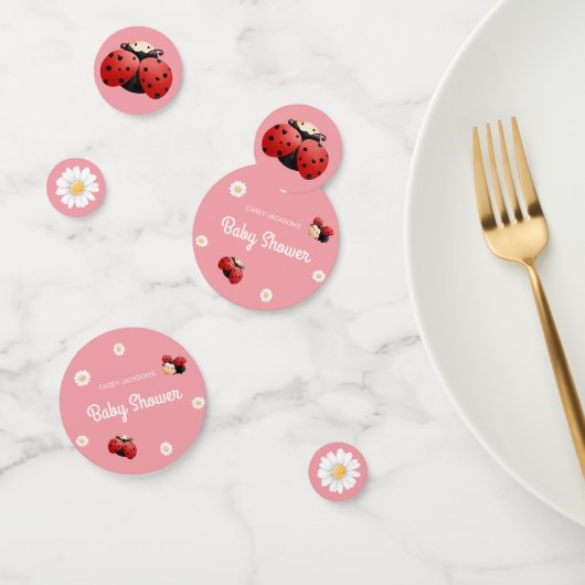Cute Ladybug Flowers Baby Shower Table Confetti (Groep)