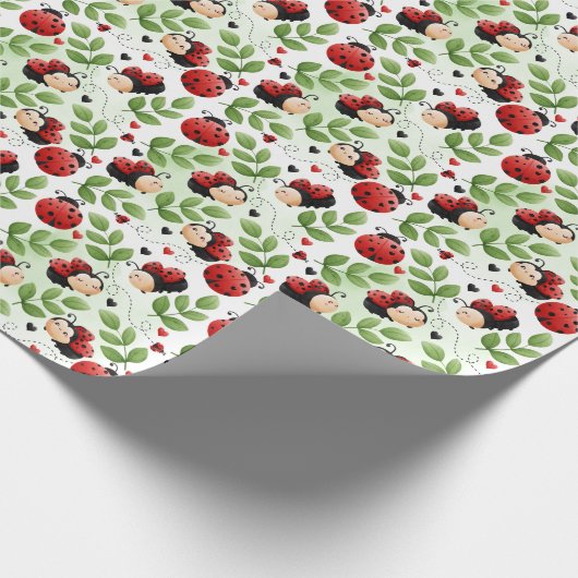 Cute Ladybug Gift Wrapping Paper Cadeaupapier (Hoek)