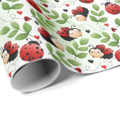 Cute Ladybug Gift Wrapping Paper Cadeaupapier (Rol Hoek)