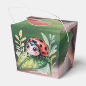 Cute Ladybug Girl Baby Shower  Bedankdoosjes (Achterkant)