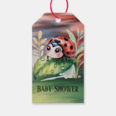 Cute Ladybug Girl Baby Shower  Cadeaulabel (Voorkant)