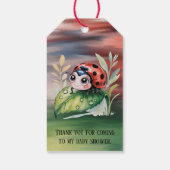Cute Ladybug Girl Baby Shower  Cadeaulabel (Achterkant)