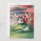 Cute Ladybug Girl Baby Shower  Kaart (Achterkant)