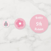 Cute Ladybug Girl Birthday Confetti (Achterkanten)
