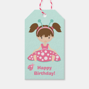 Cute Ladybug Girls Birthday Cadeaulabel