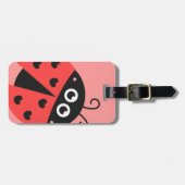 Cute Ladybug Girls Personalized Bagagelabel (Voorkant horizontaal)