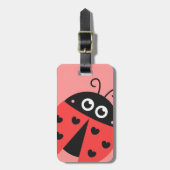 Cute Ladybug Girls Personalized Bagagelabel (Voorkant verticaal)