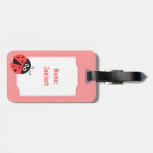 Cute Ladybug Girls Personalized Bagagelabel (Achterkant horizontaal)