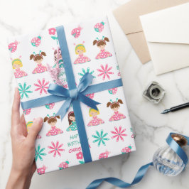 Cute Ladybug Girls Persoonlijke verjaardag Cadeaupapier