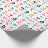 Cute Ladybug Girls Persoonlijke verjaardag Cadeaupapier (Hoek)