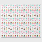 Cute Ladybug Girls Persoonlijke verjaardag Cadeaupapier (Vlak)