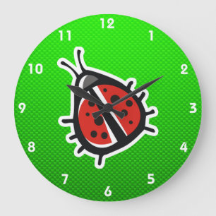 Cute Ladybug; Groen Grote Klok